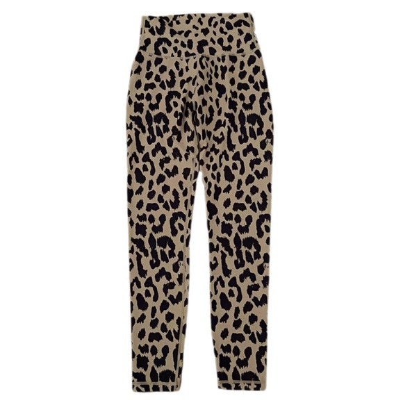 Allfenix Pants - ALLFENIX Black and Tan High-Rise Soft Leopard Print 7/8 Leggings